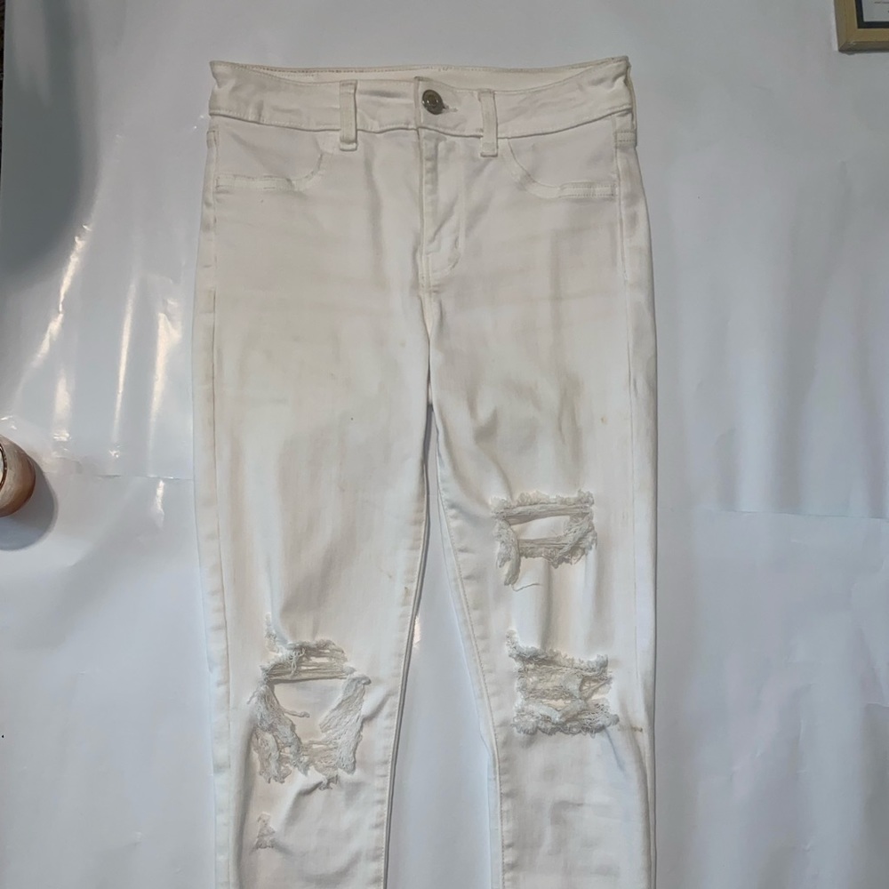 American Eagle US 4 High-Rise Stretch White Jeans Womems